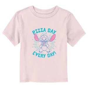 Lilo & Stitch Pizza Day Every Day Lined Stitch T-Shirt - 1 of 3