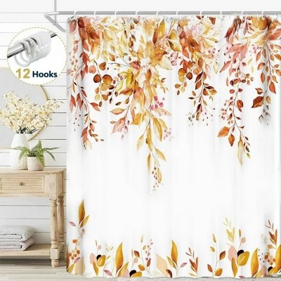 LunaLulinlk Orange Eucalyptus Fabric Shower Curtain