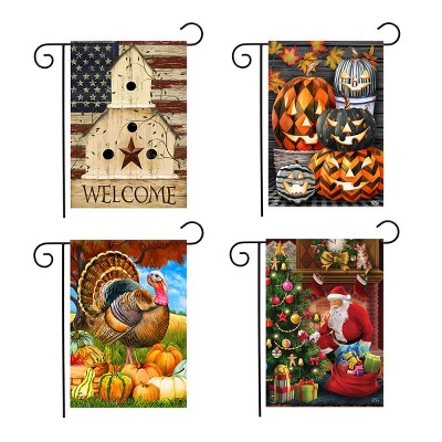 Briarwood Lane Bundle - Set of 4 - 12.5" X 18" Gift Set Briarwood Lane 1x1 Holiday Assortment Garden Flag Bundle