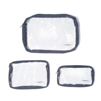 baggallini Clear Travel Pouches 3 Piece Set Cosmetic Toiletry Bags