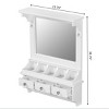 Wall Mounted Floating Vanity with Mirror and Storage Drawers Hooks and Pockets Space Saving Organizer for Entryway Bathroom or Bedroom-LAOTIES - 3 of 4