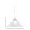 Toltec Lighting Any 1 - Light Pendant in  Chrome with 16" White Marble  Shade - 2 of 2