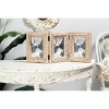 Olivia & May Wood Beaded Photo Frame Brown: Modern Style, 3-Photo Display, 4"x6", Tabletop Decor, Glass Window - 2 of 4