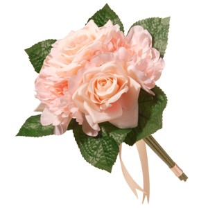12.2" Peach Rose and Peony Bundle - National Tree Company - 1 of 4