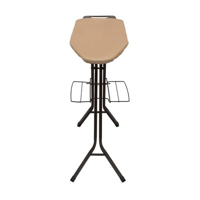 Deluxe Bronze Ironing Board with Iron Rest and Clothes Rack