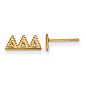 Black Bow Jewelry 14k Yellow Gold Plated Sterling Silver Delta Delta Delta Greek Life Stud Earrings - 1 of 3