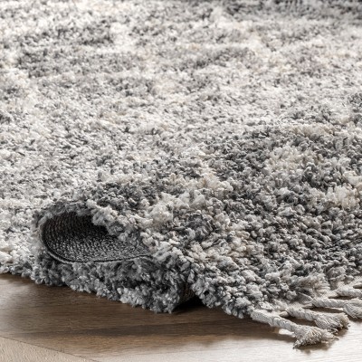 Transitional Kristi Easy-Care Shag Runner Rug, 2' 6" x 8', Gray