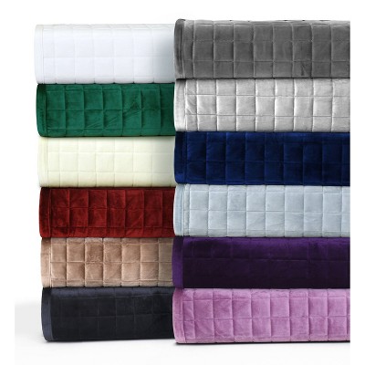 Tribeca Living 3pc Queen Florence Velvet Oversized Quilt Set Burgundy - Tribeca Living: Luxurious Polyester Bedding, Reversible Design — фото 2
