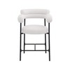 Meridian Furniture,Blake Cream Boucle Fabric Counter Stool, Set of 2 - 4 of 4