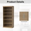 SpassWay Modern Wooden Decorative Combination Storage Cabinet Doorless Versatile for Entryway Living Room Hallway Black/Natural Wood - 4 of 4