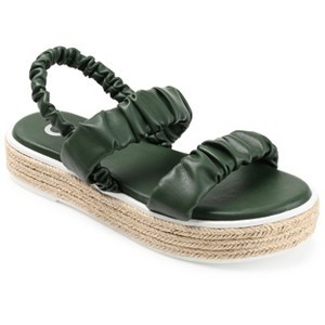 Journee Collection Womens Knowles Tru Comfort Foam Espadrille Platform Sandals Olive 8 - 1 of 4