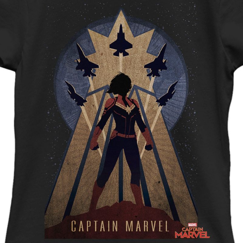Girl's Marvel Captain Marvel Silhouette T-Shirt, 2 of 5