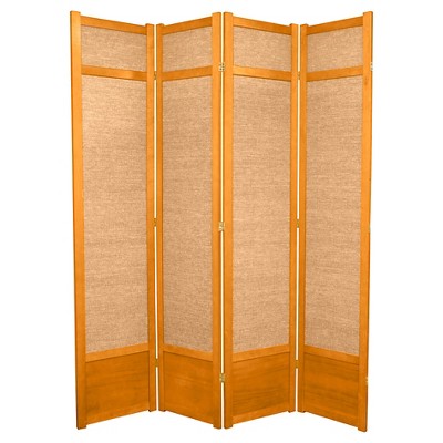 7 ft. Tall Jute Shoji Screen - Honey (4 Panels)