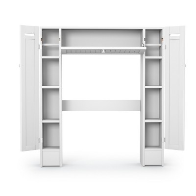 White MDF Over-the-Toilet Storage Cabinet with Adjustable Shelves