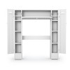Tangkula Wooden Cabinet Bathroom Spacesaver Over The Toilet Storage Cabinet w/ Drop Door White - 4 of 4