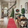 Christmas Runner Rug Red Non - Slip Washable Low Pile Carpet for Hallway, Kitchen, Entryway, Bathroom - Xmas Holiday Decor - 3 of 4