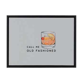 18" x 24" Sylvie Call Me Old Fashioned Modern Framed Canvas by the Creative Bunch Studio Black - Kate & Laurel All Things Decor