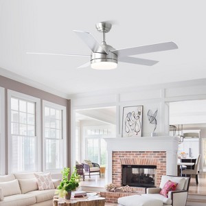 46 Modern Ceiling Fan with Light and Remote,Dual Side Blades,Reversible DC Motor - 1 of 4