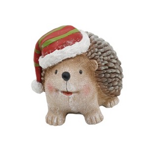 Transpac Resin Hedgehog with Santa Hat Colorful Christmas Figurine Adorable Tabletop Decor for Holiday Gift Giving - 1 of 1