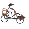 Card Holder 7.09" – Asian Style Rickshaw Driver – Handcrafted Metal and Rattan By Old Modern Handicrafts - 3 of 4