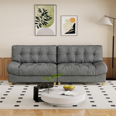 90.5 inch Cloud compression sofa, Love seat sofa, frosted velvet minimalist modern sofa, suitable for living room