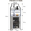 Corner Bar Cabinet, 61" Farmhouse Wine Rack with LED Light, Detachable 5-Tier Industrial Cabinet with Glass Holder & Adjustable Shelves-Grey - 2 of 4