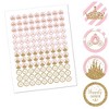 Big Dot of Happiness Little Princess Crown - Baby Shower or Birthday Party Round Candy Sticker Favors - Labels Fits Chocolate Candy (1 sheet of 108) - 2 of 4