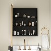 Emma and Oliver Metal Framed Bathroom Medicine Cabinet with Reversible, Recessed Design and Beveled Rounded Mirror - 2 of 4