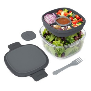Bentgo  7.6c Glass Salad Container Dark Gray - 1 of 4