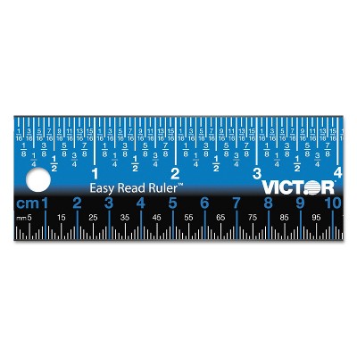 Victor Easy Read Stainless Steel Ruler Standard/Metric 12" Blue EZ12SBL