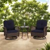 FURNIinspire Patio Seating Sets 3 Pieces Outdoor Rocking Swivel Chair Set, Patio 360 Degree Rocking Chair With Coffee Table, Navy Blue, 25“*29”*34“ - 4 of 4