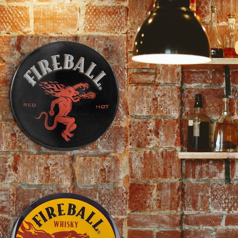 15&#34; x 15&#34; Fireball Red Hot Dome Metal Sign Black/Red - American Art Decor, 3 of 7