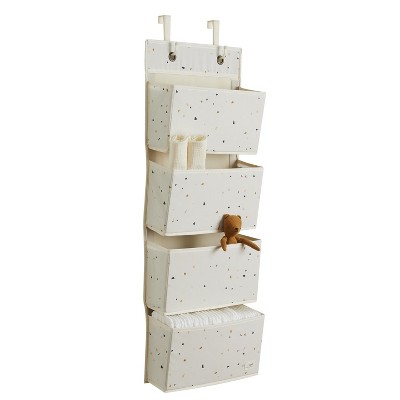 3 Sprouts Recycled Fabric Over the Door Organizer for Nursery - Terrazzo Cream