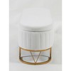 PAGED Storage Bench Oval Velvet Entryway Bench Modern Foot Stool with Lift-Top Lid and Sturdy Metal Legs for Entryway, Bedroom - 4 of 4