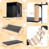 Sevobal Pet Tower, Modern Wall-Mounted Cat Shelves with Cat House, Bridge, Steps, Stable Cat Climber for Indoor, Black, 17.76"*9.92"*12.77" - 4 of 4