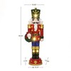 LuxenHome Lighted Nutcracker Red Soldier with Wreath, Battery Operated Christmas Decoration - 4 of 4