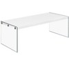 Coffee Table, Accent, Cocktail, Rectangular, Living Room, 44inl, Glossy White Laminate, Clear Tempered Glass, Contemporary, Modern - 2 of 4