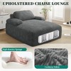 55in Chaise Lounge Chair Indoor Oversized Corduroy Upholstered Boneless Sofa Bed No Assembly Required Grey - 3 of 4