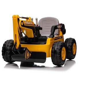 Kids Ride-On Excavator Digger Car, 12V Remote Control Electric Digging Arm, Dual 35W Motors, 10Ah Large Battery - 1 of 1