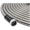 MPM 50ft. Garden Hose Stainless Steel Metal Water Hose Tough and Flexible, Lightweight, Crush Resistant Aluminum Fittings, Kink & Tangle Free, Rust - 3 of 4