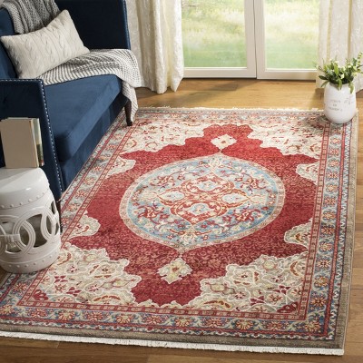 Reversible Red Synthetic Rectangular 9' x 12' Area Rug