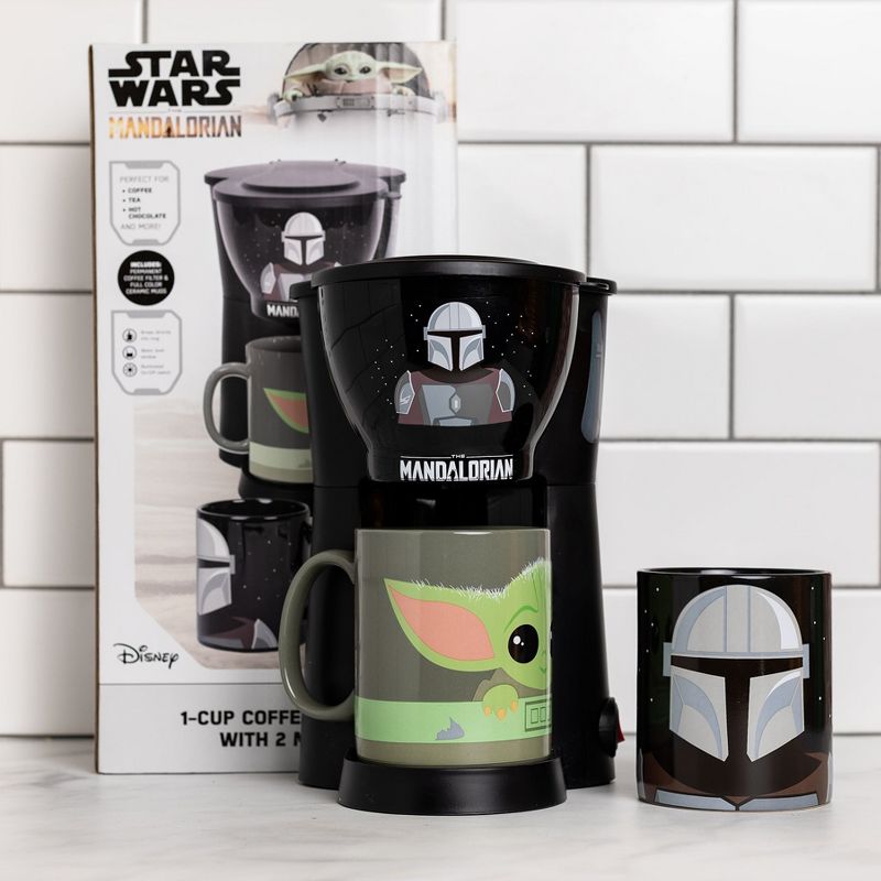 Uncanny Brands Star Wars The Mandalorian & Baby Yoda Coffee Maker Set, 5 of 6