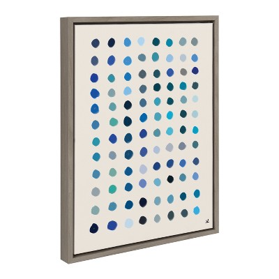 Meditation 5 Gray and Blue Abstract Canvas Print, 18x24