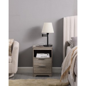 PAGED Nightstand with Drawers, Contemporary End Table with Open Space, Bedside Table for Bedroom, Living Room - 1 of 4