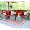 Leisure Made Canton 6pc Wicker Sectional in Red Fabric - 2 of 4