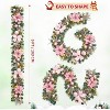 6 ft Pink Christmas Garland with 20 LED Lights,Prelit Xmas Garland for Mantle with Timer Poinsettia Flowers - 2 of 4