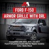 AMERICAN MODIFIED Raptor Style Front Grill Bumper Hood Mesh Grille w/LED Lights Compatible with Ford - 2 of 4