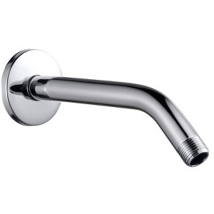 Cobbe Shower Arm with Flange and Teflon Tape, 8-Inches Wall Mounted Shower Pipe Arm 304 Stainless Steel Extension for Fixed Shower Head, Chrome - 1 of 4