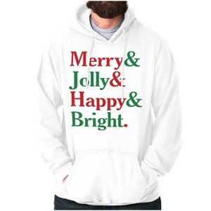 Christmas Merry Jolly Happy Bright Hoodie Sweatshirt Women Men Brisco Brands - 1 of 4