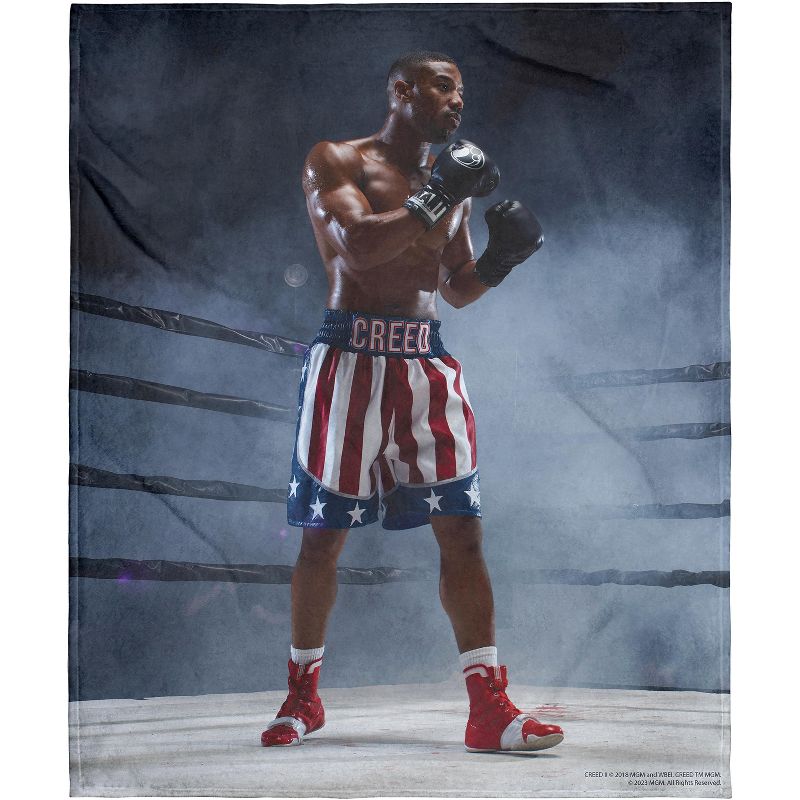 MGM Adonis Creed Boxing Champ Super Soft And Cuddly Plush Fleece Throw Blanket Black, 1 of 4
